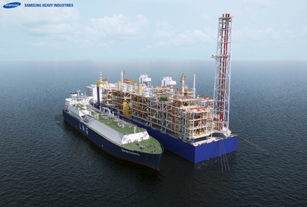 삼성중공업이 개발한 심해용 FLNG 표준모델 MLF-O 이미지 [사진=삼성중공업]
