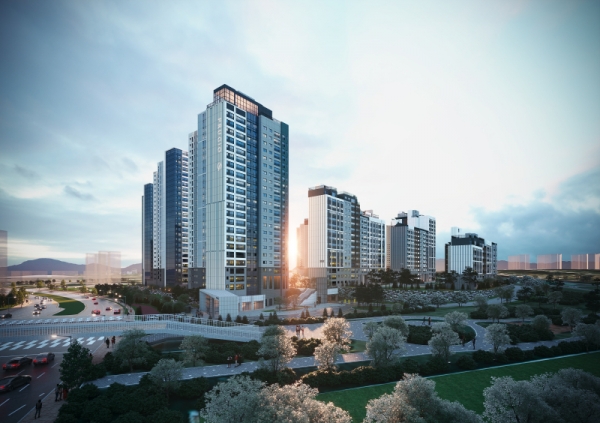 동탄 포레파크 자연&푸르지오 야경 투시도 [사진=대우건설]