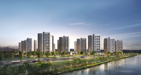 'e편한세상 대장 퍼스티움' 단지 투시도. [사진=DL이앤씨]