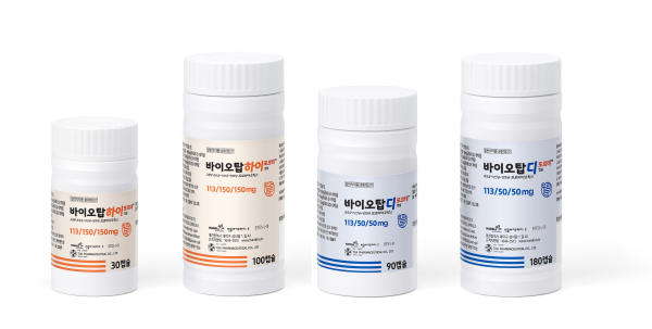 ▲ 바이오탑 포르테 시리즈(왼쪽부터 하이 포르테 2종, 디 포르테 2종)