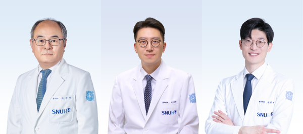 ▲(왼쪽부터) 분당서울대병원 심장혈관흉부외과 박계현, 이재항, 정준철 교수