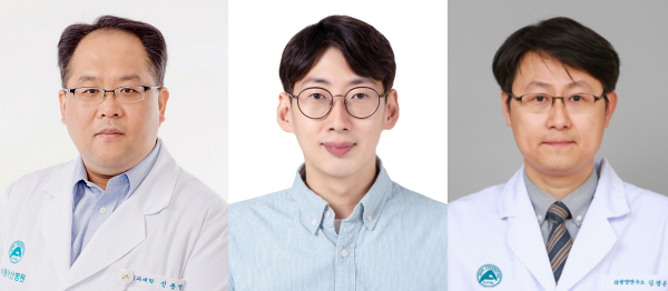 ▲울산의대 서울아산병원 세포유전공학교실 신동명 교수·이승운 박사, 정보통계의학교실 김경곤 교수