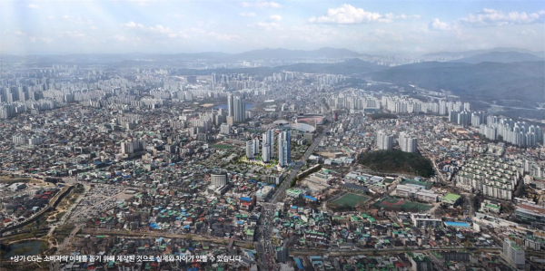 두산위브 더센트럴 수원 광역조감도. [사진=두산건설]